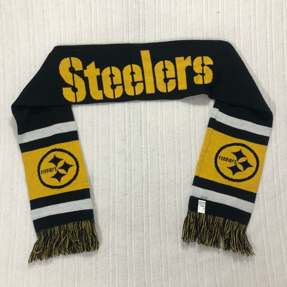 Forever Collectibles Steelers Scarf Knit Football Fan Gear Black Yellow‎